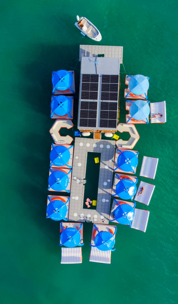 Floating restaurant in St. Martin.