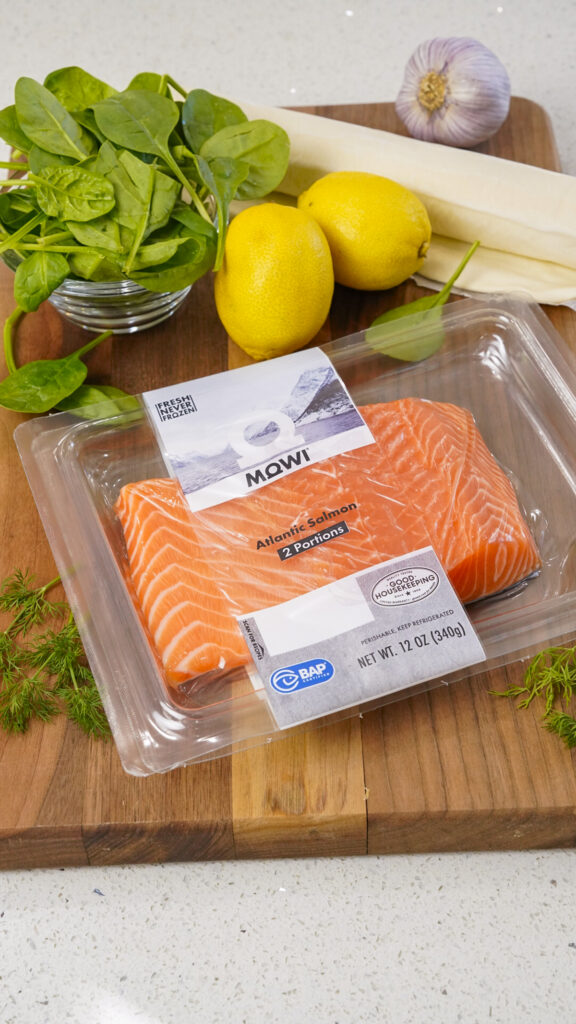 Ingredients for Salmon en Croute Salmon Wellington Recipe.