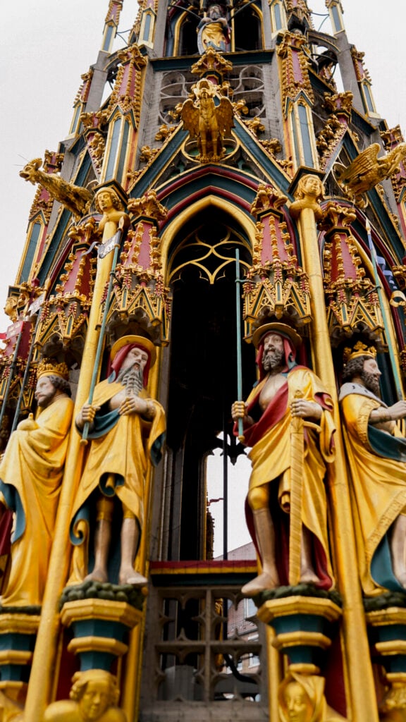 The beautiful fountain in Nuremberg, Germany.