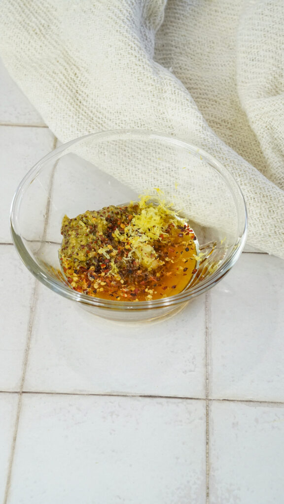 Glaze for a Honey mustard salmon recipe.