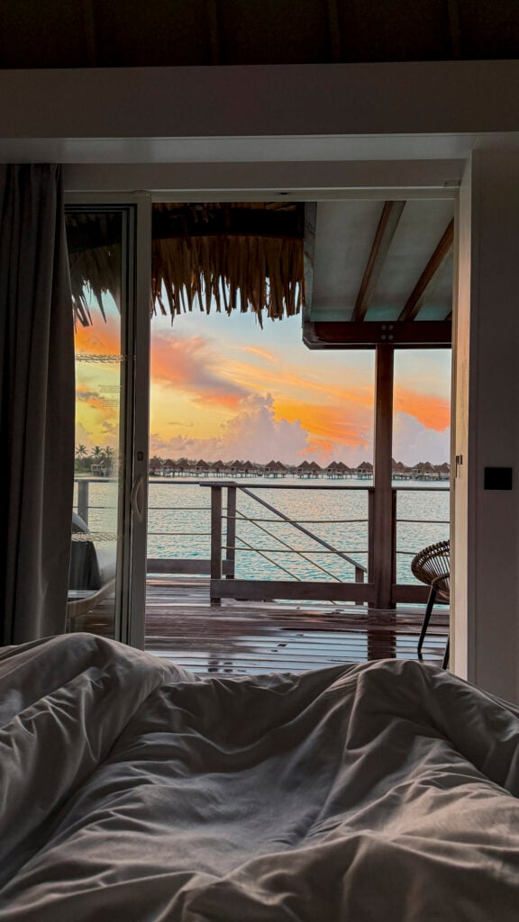 View from a bungalow in Bora Bora, a stop on the Windstar Tahiti French Polynesia cruise.