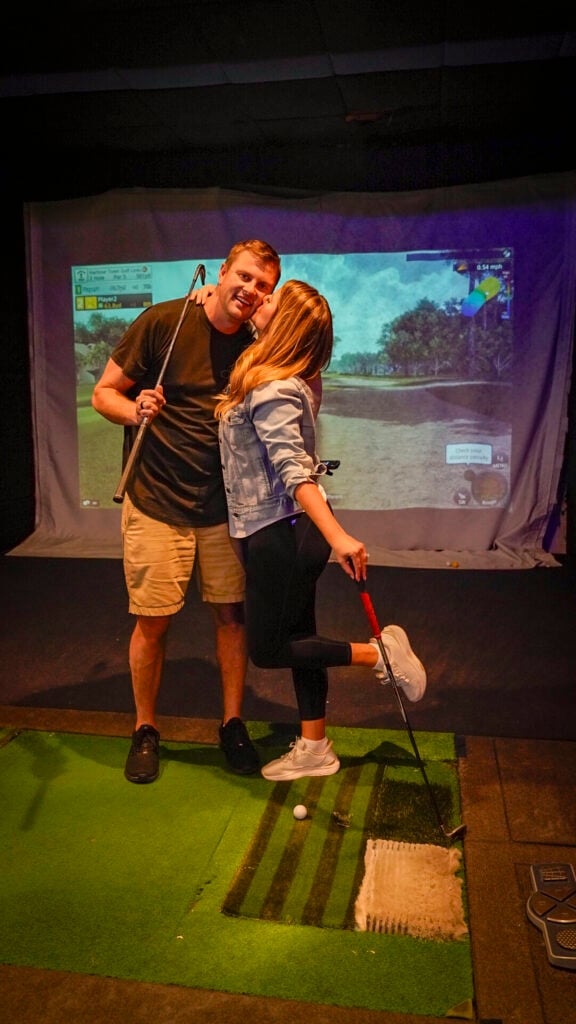 Couple at Olympic Golf Zone in Buena Park.