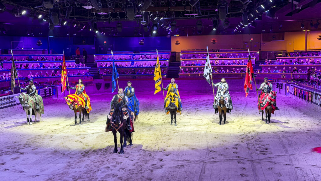 Knights at Medevil times in Buena Park.