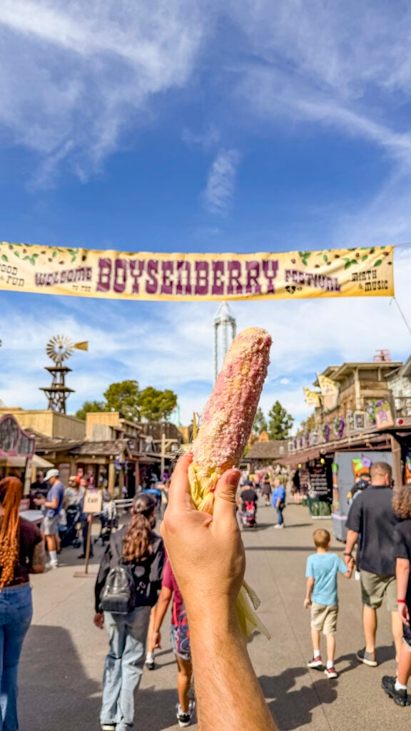 Corn at the Knott's Berry Farm Boysenberry Festival.