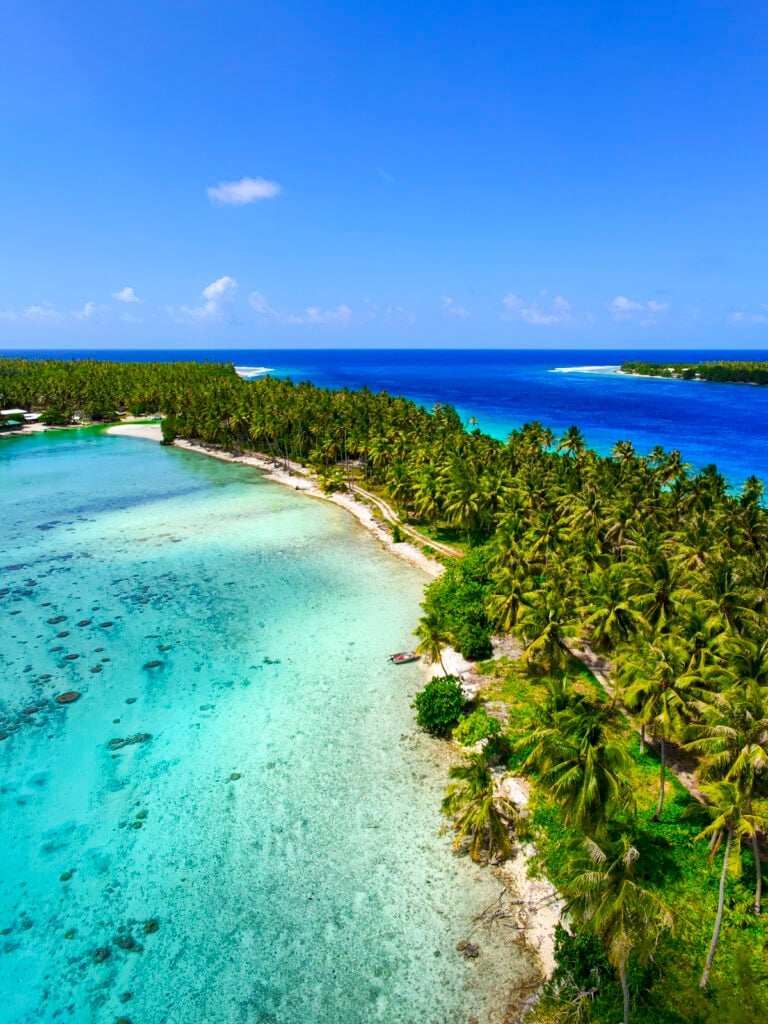 Green lagoon in Rangiroa, a stop on the Windstar Tahiti French Polynesia cruise.