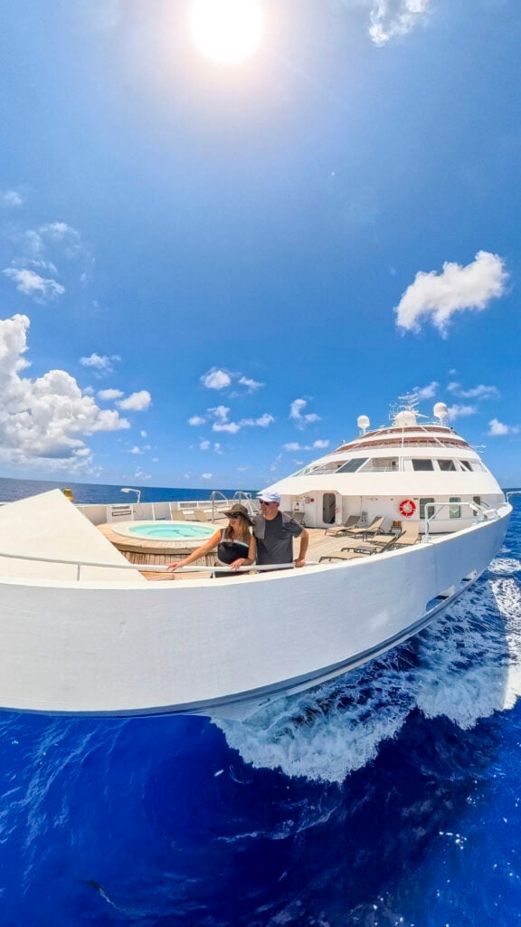 Couple on the Windstar Star Breeze in French Polynesia.