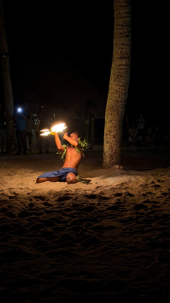 Fire dancers in Bora Bora, a stop on the Windstar Tahiti French Polynesia cruise.