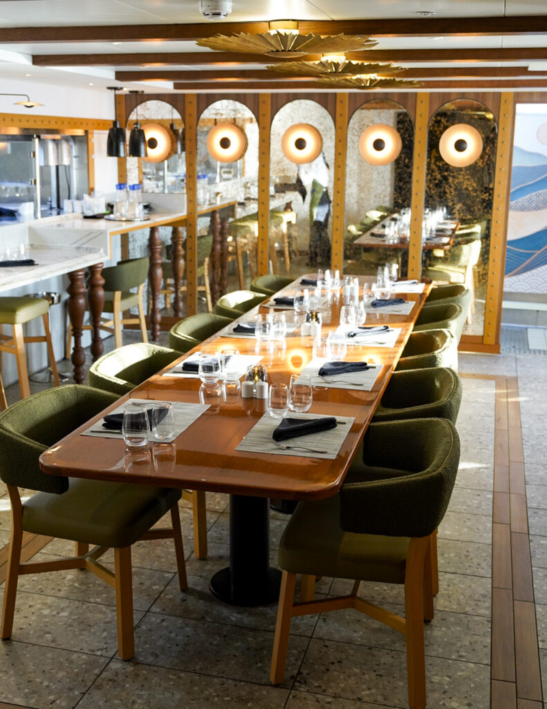 Basil and Bamboo restaurant inside the Windstar Star Breeze Tahiti French Polynesia cruise.