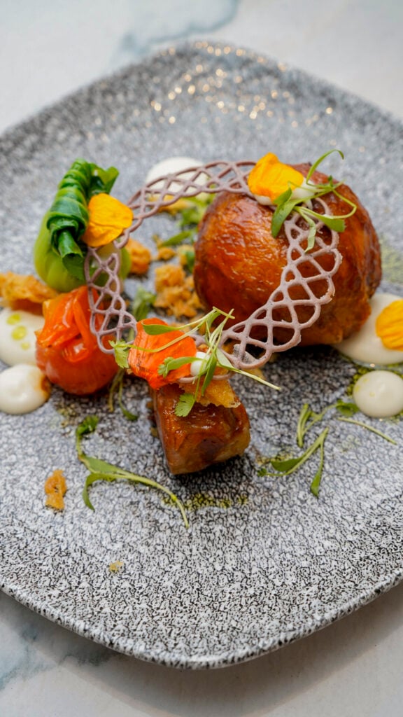 Chicken entree on the Windstar Star Breeze Tahiti French Polynesia cruise.