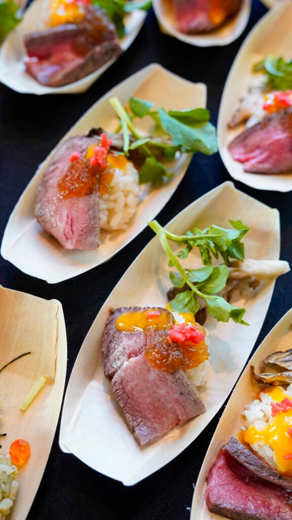 Steak dishes at the San Francisco Peninsula Flavors of the Peninsula event.