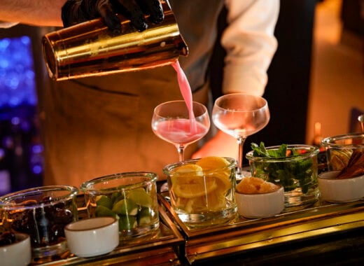 Bartender making a drink at the San Francisco Peninsula Flavors of the Peninsula event.