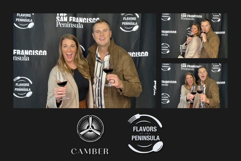 Couple with wine at the San Francisco Peninsula Flavors of the Peninsula event.