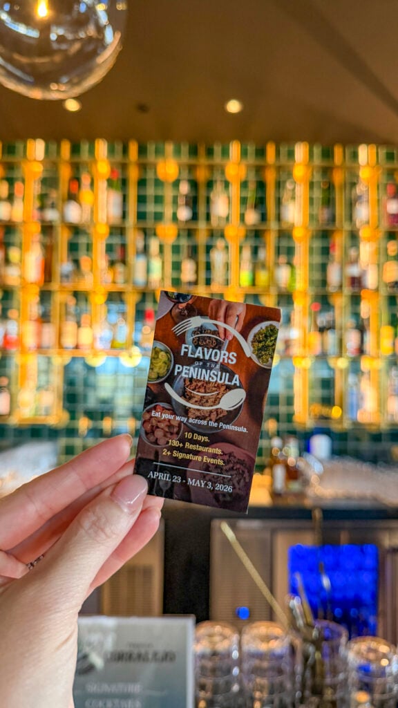 Information card at the San Francisco Peninsula Flavors of the Peninsula event.