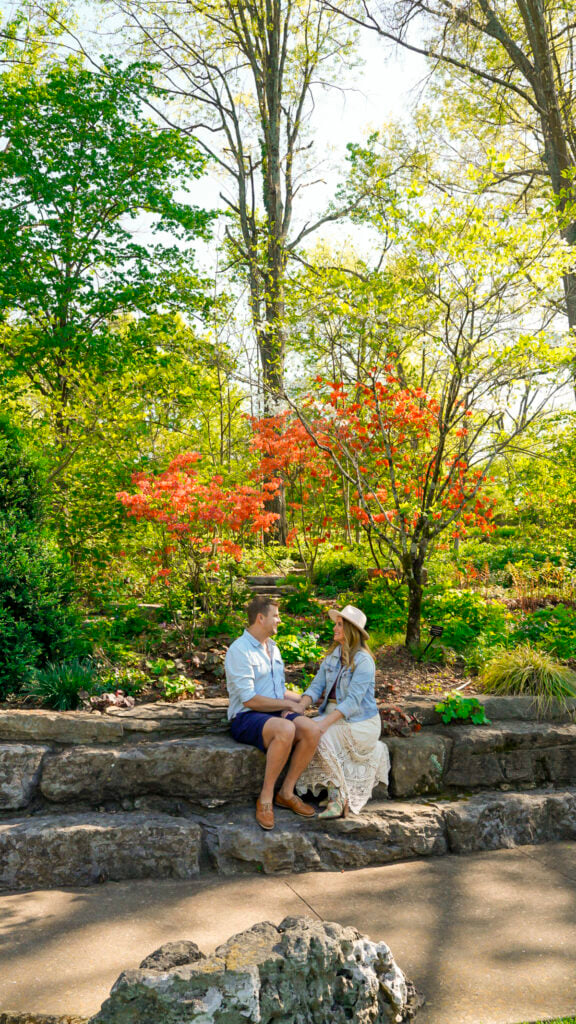Couple in the Nashville botantical garden.