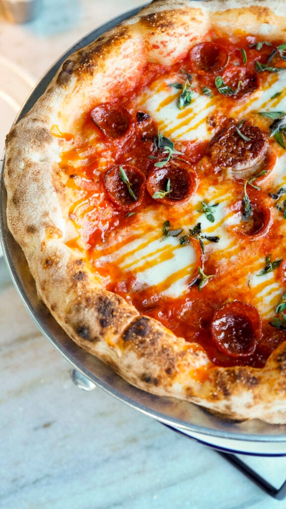 Pizza from Sho Pizza Bar, a Nashville Michelin restaurant.