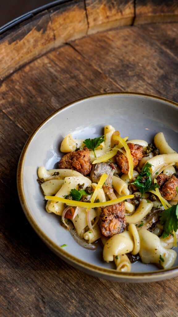 Pasta dish at Dancing Bear Appalachian Bistro.
