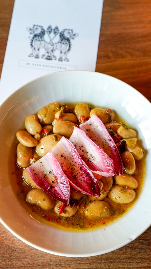The gigante bean salad at St Vitos Focacciaria, a Nashville Michelin restaurant.
