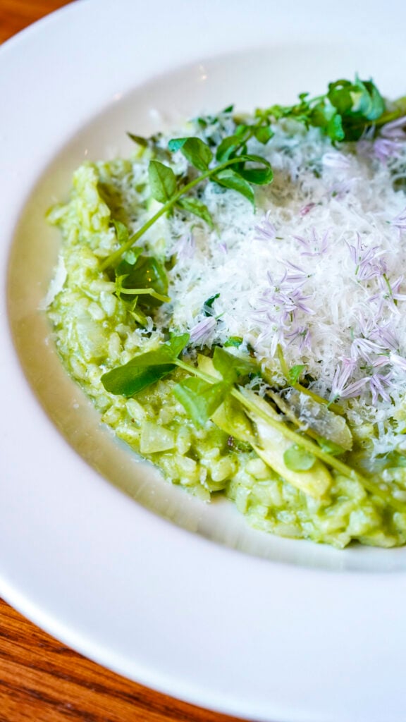 Veggie risotto from RT Lodge, a Michelin Recommendation in Tennessee.