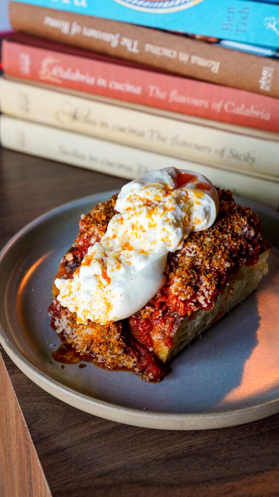 Pizza at St Vitos Focacciaria, a Nashville Michelin restaurant.