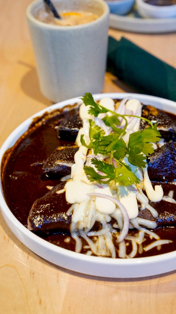 Enchiladas in mole from a restaurant in Nashville.