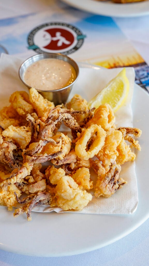 Calamari on the table from Mezza Luna restaurant in the San Francisco Peninsula Flavors of the Peninsula event.