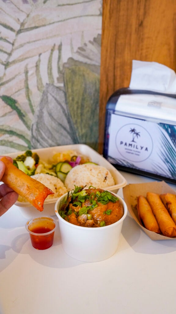 Dishes on the table from Pamilya restaurant in the San Francisco Peninsula Flavors of the Peninsula event.