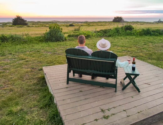 Couple at Costanoa, one of the best things to do in Pescadero in the San Francisco Peninsula.