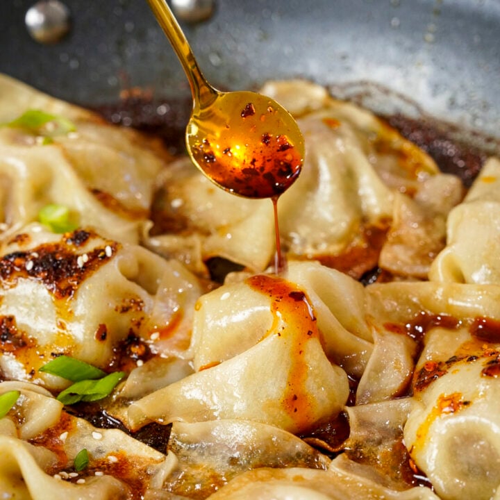 Ground Beef Viral No Fold Blanket Dumpling Recipe in a pan.