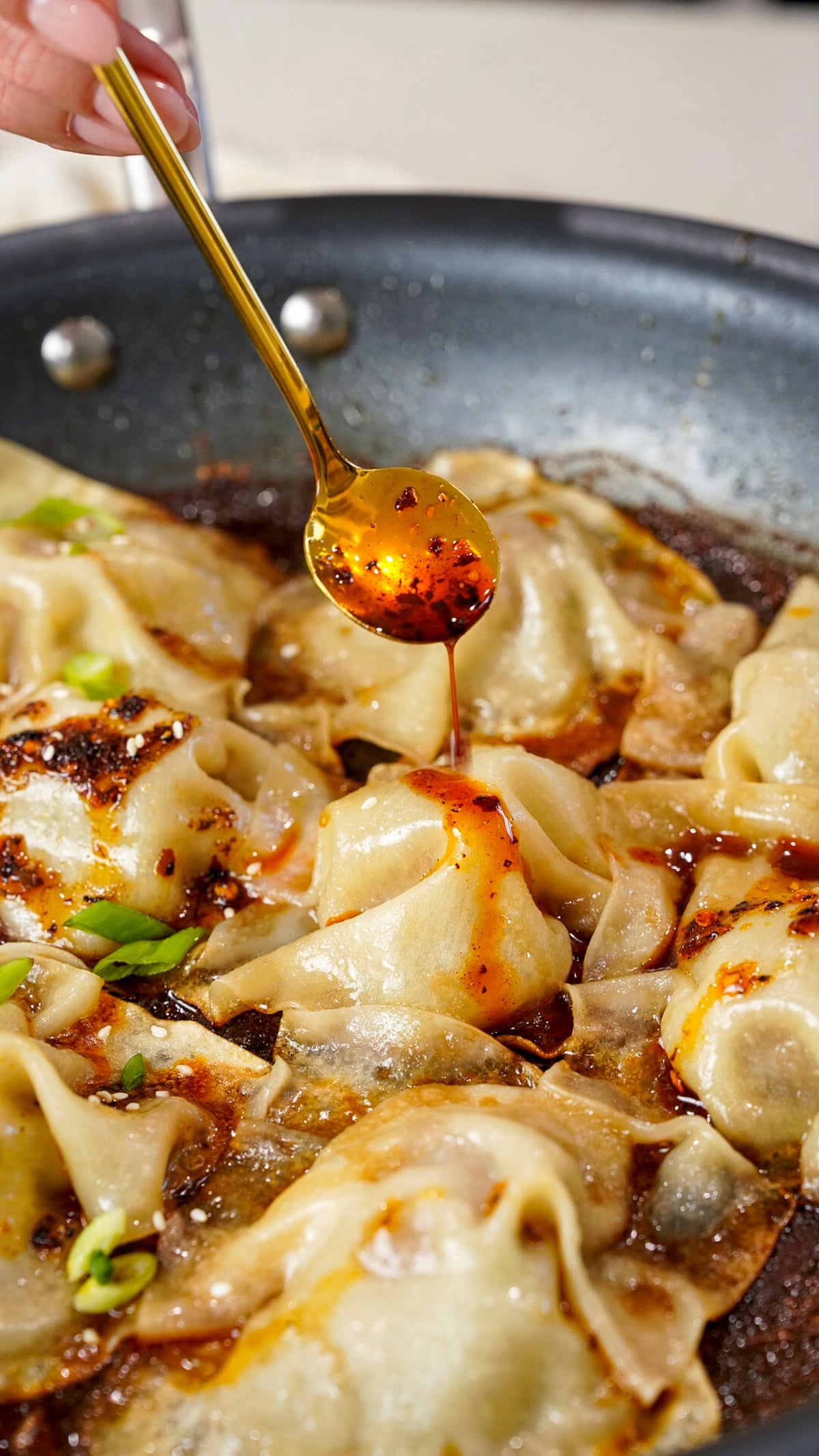 Ground Beef Viral No Fold Blanket Dumpling Recipe in a pan.