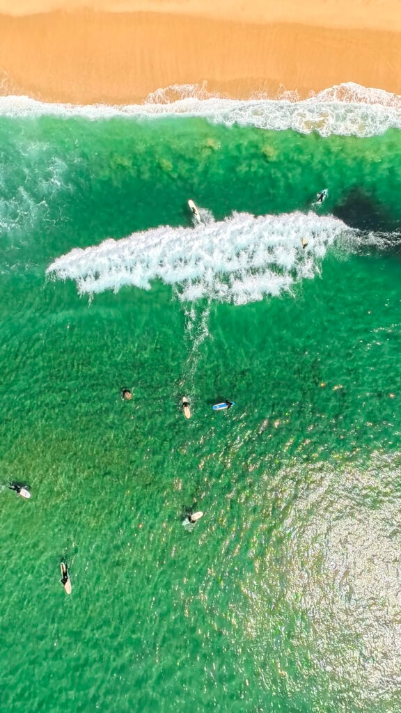 Surfers near a beach in the San Francisco Peninsula.