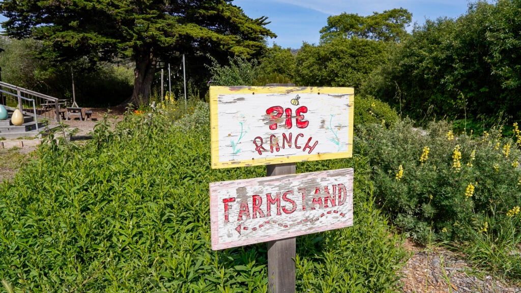 Sign at Pie Ranch, one of the best things to do in Pescadero in the San Francisco Peninsula.