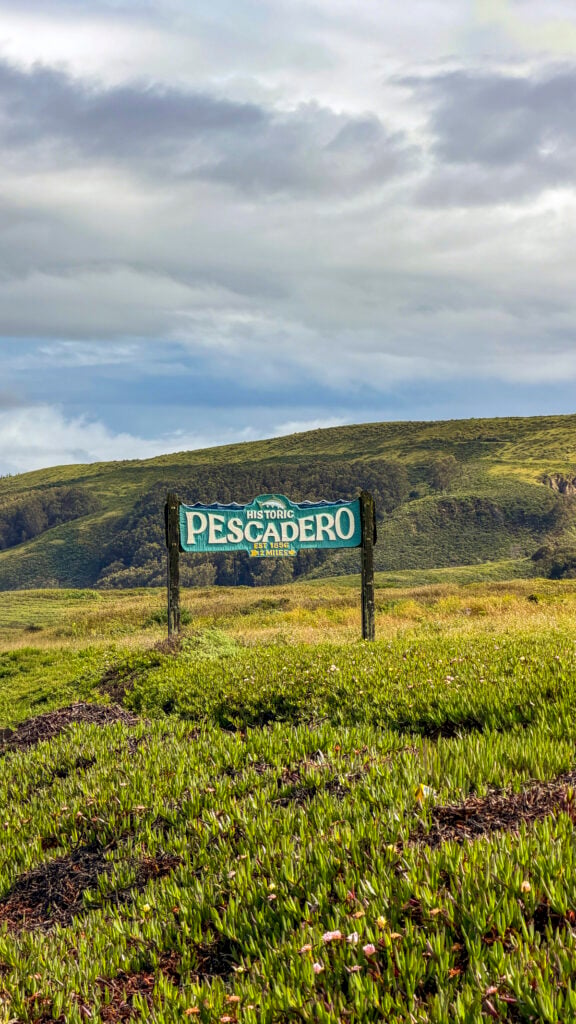 Pescadero sign in in the San Francisco Peninsula.