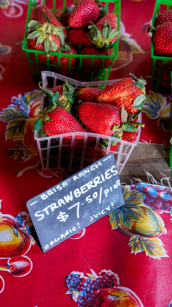 Strawberries at Pie Ranch, one of the best things to do in Pescadero in the San Francisco Peninsula.