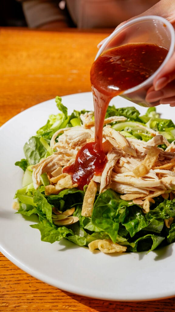 A salad at the restaurant of the Chena Hot Springs in Fairbanks Alaska in summer.