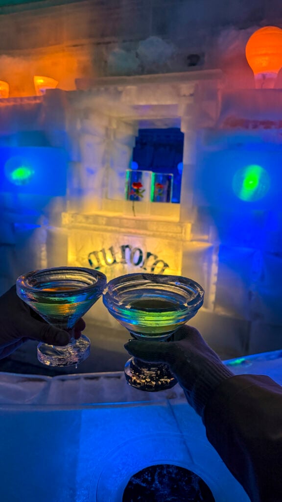Aurora Ice Bar at the the Chena Hot Springs in Fairbanks Alaska in summer.