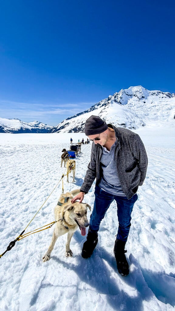 Helicopter to dog sledding on a Glacier with Coastal Helicopters - Things to do in Juneau Alaska from a cruise ship.