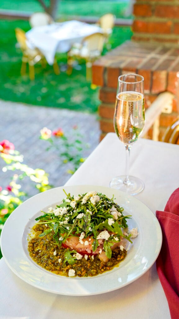 Salad and wine from one of the best restaurants and bars in Reno.