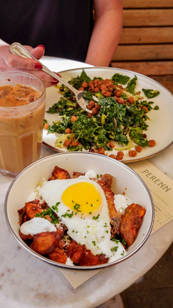 Brunch spread at Perenn Bakery, one of the best restaurants and bars in Reno.