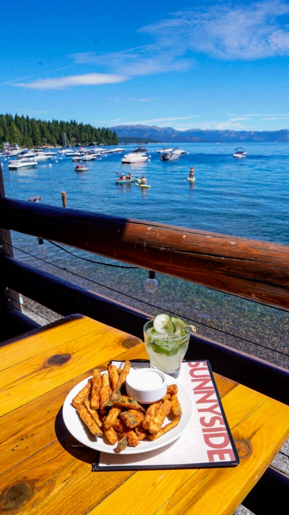 Dish on the patio of Sunnyside Restaurant in Lake Tahoe.