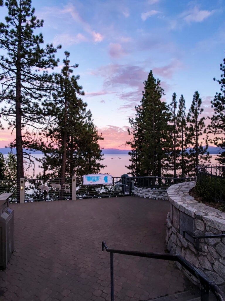 Sunset at Commons Beach in North Lake Tahoe.