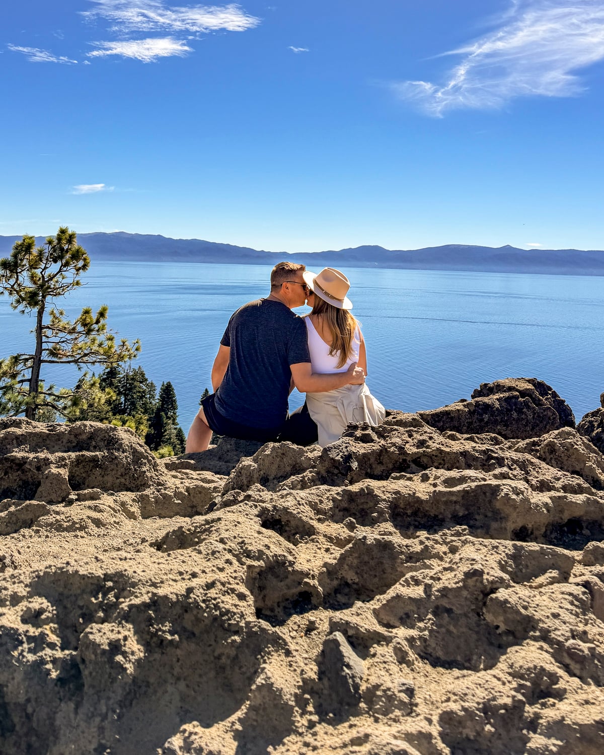 Couple on the Romantic Lake Tahoe Getaway.